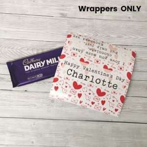 Personalised Valentines Chocolate Wrapper