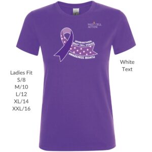 MCD Month Ladies Purple Tshirt White Text